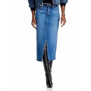 Paige Meadow Raw Hem Midi Skirt